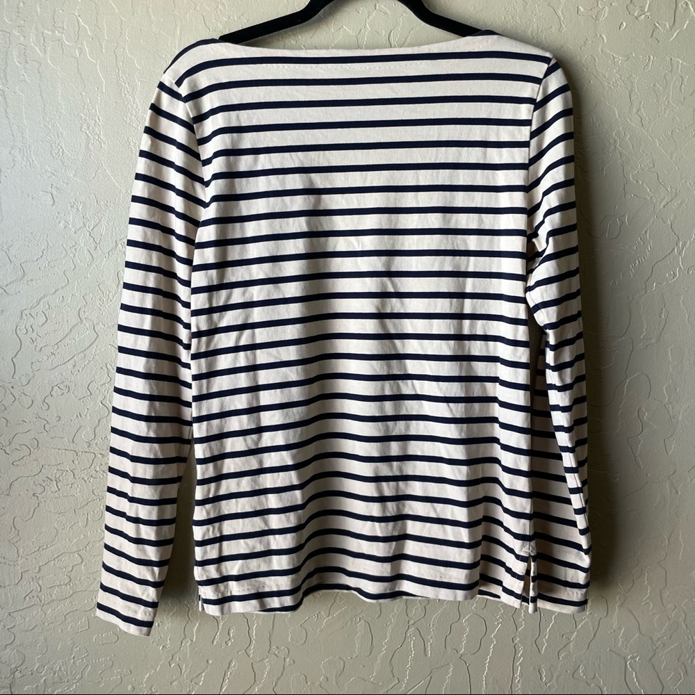J. Crew Women's Classic Striped T Shirt Boatneck Sleeve‎ Pullover Top - Picture 5 of 11